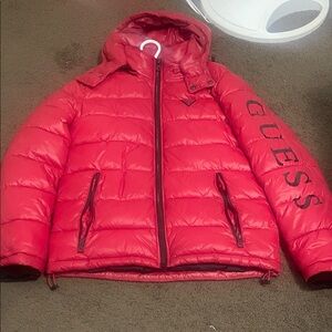 Guess Vibrant Red Quilted Jacket